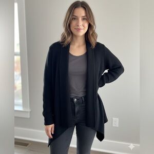 Lauren Ralph Lauren Black Open-Front Cardigan